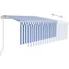 Automatisk infällbar markis med rullgardin blå & vit vidaXL 3.5 x 2.5 m – miniatyr 4