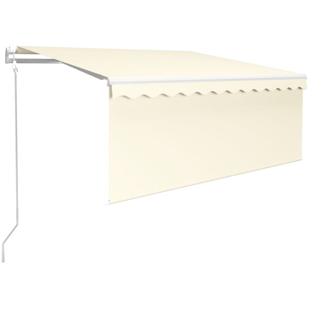 Automatisk infällbar markis med rullgardin gräddvit vidaXL 3.5 x 2.5 m – bild 2