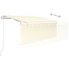 Automatisk infällbar markis med rullgardin gräddvit vidaXL 3.5 x 2.5 m – miniatyr 4
