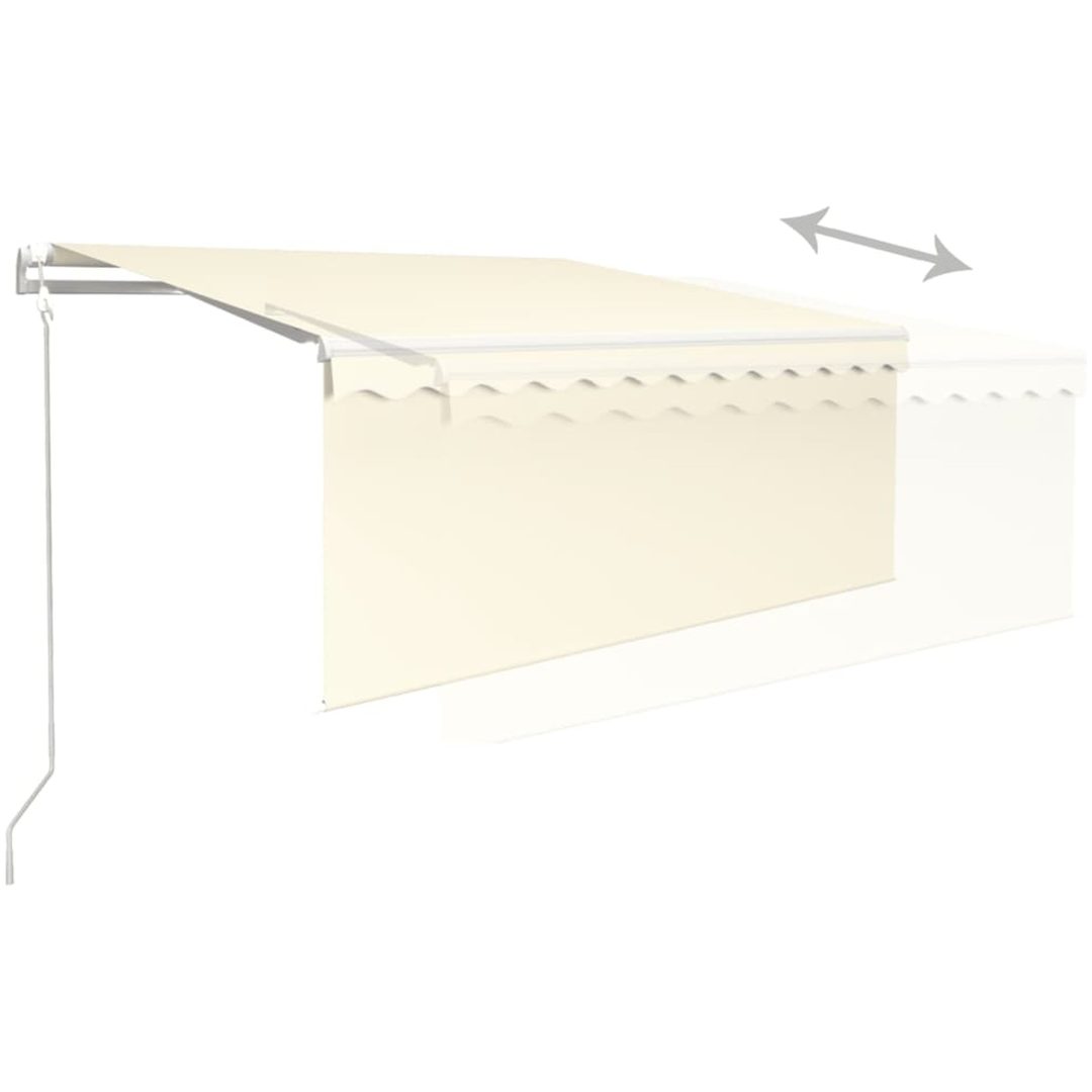 Automatisk infällbar markis med rullgardin gräddvit vidaXL 3.5 x 2.5 m – bild 4