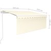 Automatisk infällbar markis med rullgardin gräddvit vidaXL 3.5 x 2.5 m – miniatyr 9