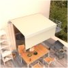 Automatisk infällbar markis med rullgardin gräddvit vidaXL 3.5 x 2.5 m – miniatyr 1