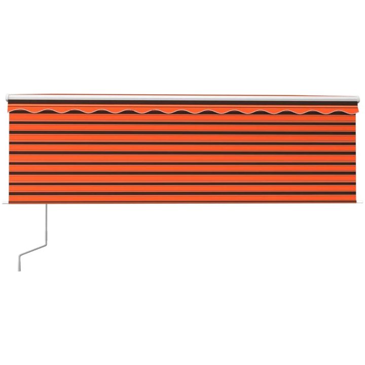 Automatisk infällbar markis med rullgardin orange/brun vidaXL 4.5 x 3 m – bild 3