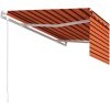 Automatisk infällbar markis med rullgardin orange/brun vidaXL 4.5 x 3 m – miniatyr 5