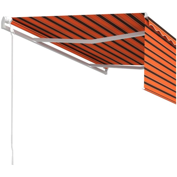 Automatisk infällbar markis med rullgardin orange/brun vidaXL 4.5 x 3 m – bild 5