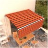 Automatisk infällbar markis med rullgardin orange/brun vidaXL 4.5 x 3 m – miniatyr 1