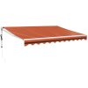 Automatisk infällbar markis orange och brun vidaXL 3.5 x 2.5 m – miniatyr 2