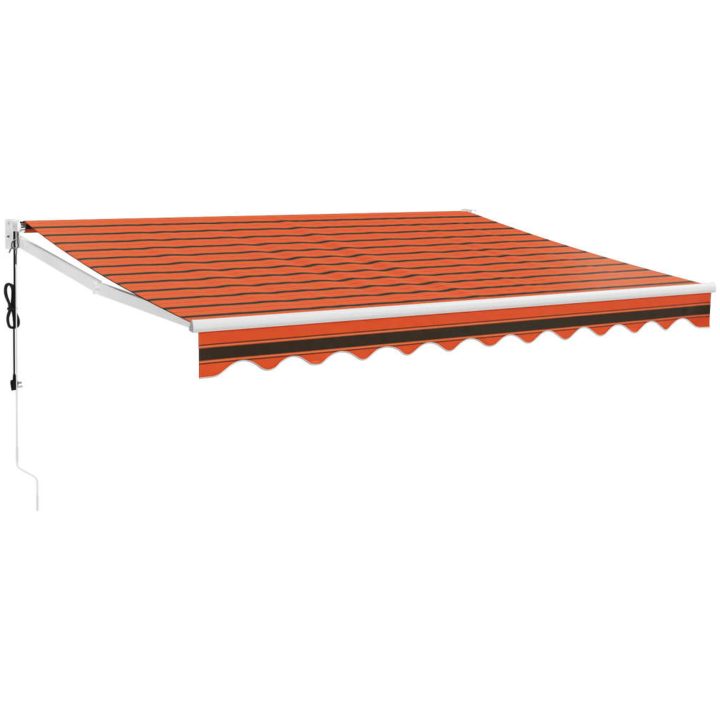 Automatisk infällbar markis orange och brun vidaXL 3.5 x 2.5 m – bild 2