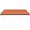 Automatisk infällbar markis orange och brun vidaXL 3.5 x 2.5 m – miniatyr 3