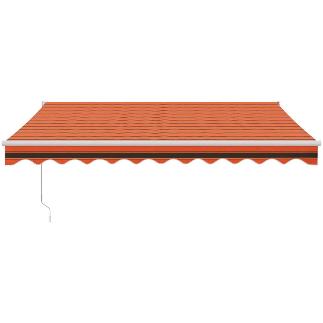 Automatisk infällbar markis orange och brun vidaXL 3.5 x 2.5 m – bild 3