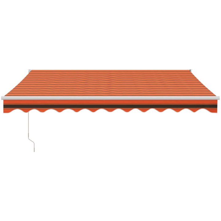 Automatisk infällbar markis orange och brun vidaXL 3.5 x 2.5 m – bild 3