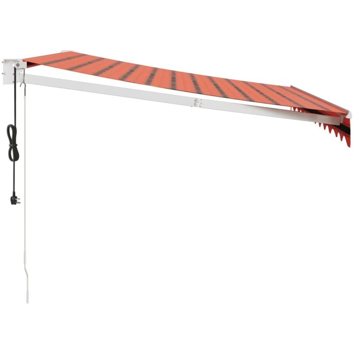Automatisk infällbar markis orange och brun vidaXL 3.5 x 2.5 m – bild 4