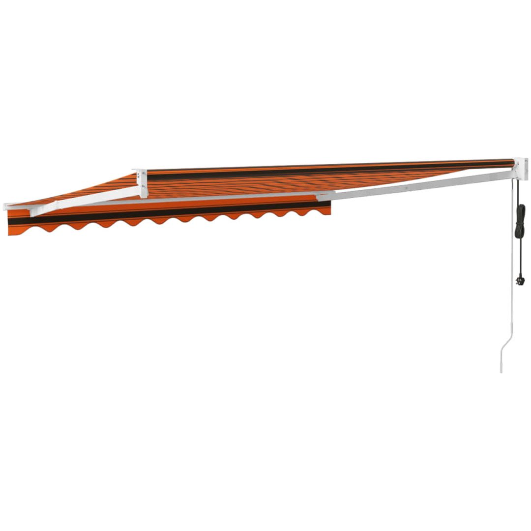 Automatisk infällbar markis orange och brun vidaXL 3.5 x 2.5 m – bild 5