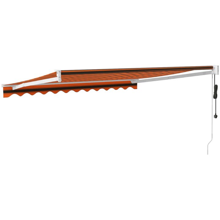 Automatisk infällbar markis orange och brun vidaXL 3.5 x 2.5 m – bild 5
