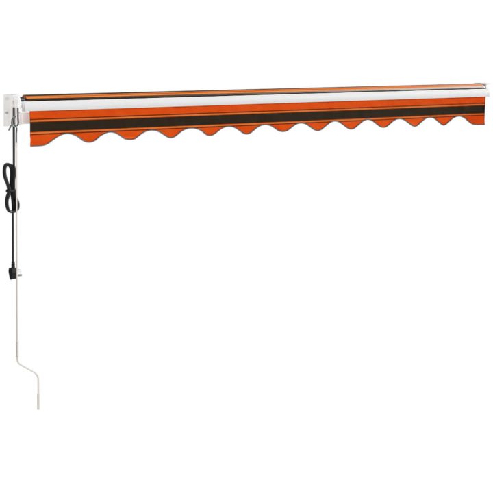 Automatisk infällbar markis orange och brun vidaXL 3.5 x 2.5 m – bild 6