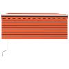 Automatisk infällbar markis rullgardin orange och brun vidaXL 3.5 x 2.5 m – miniatyr 3