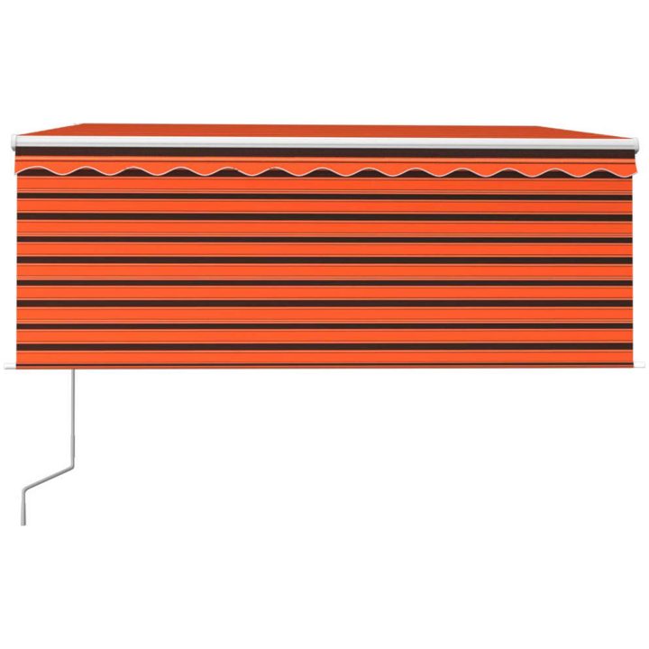 Automatisk infällbar markis rullgardin orange och brun vidaXL 3.5 x 2.5 m – bild 3