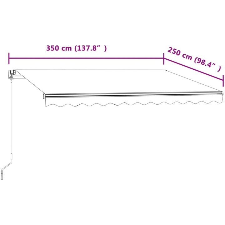 Automatisk markis gräddvit vidaXL 350 x 250 cm – bild 9