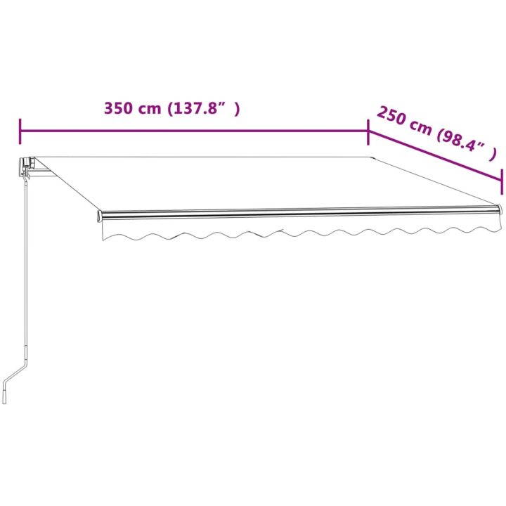 Automatisk markis gul och vit vidaXL 350 x 250 cm – bild 9