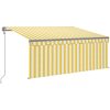 Automatisk markis m. vindsensor rullgardin LED gul/vit vidaXL 3.5 x 2.5 m – miniatyr 2