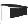 Automatisk markis med rullgardin antracit vidaXL 3.5 x 2.5 m – miniatyr 2