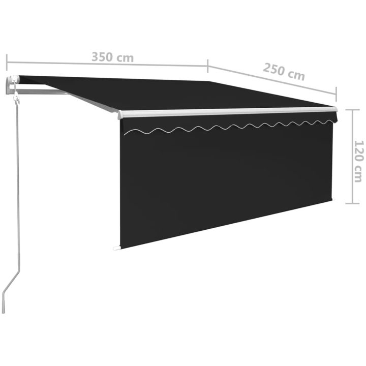 Automatisk markis med rullgardin antracit vidaXL 3.5 x 2.5 m – bild 9