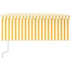 Automatisk markis med rullgardin gul/vit vidaXL 3.5 x 2.5 m – miniatyr 3