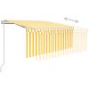 Automatisk markis med rullgardin gul/vit vidaXL 3.5 x 2.5 m – miniatyr 4