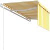 Automatisk markis med rullgardin gul/vit vidaXL 3.5 x 2.5 m – miniatyr 5
