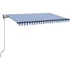 Automatisk markis med vindsensor & LED blå och vit vidaXL 300 x 250 cm – miniatyr 2
