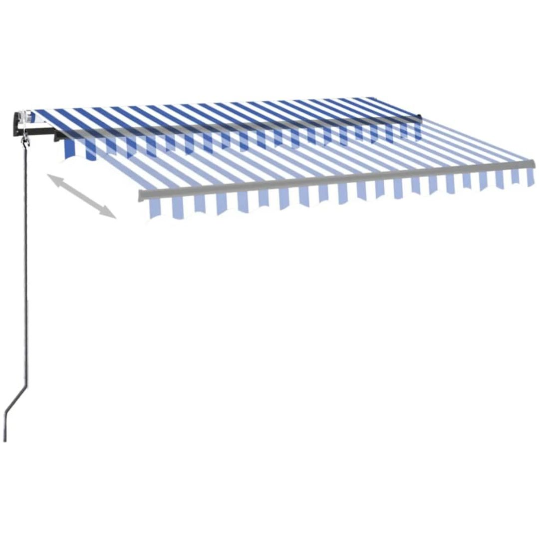 Automatisk markis med vindsensor & LED blå och vit vidaXL 300 x 250 cm – bild 3