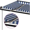 Automatisk markis med vindsensor & LED blå och vit vidaXL 300 x 250 cm – miniatyr 5