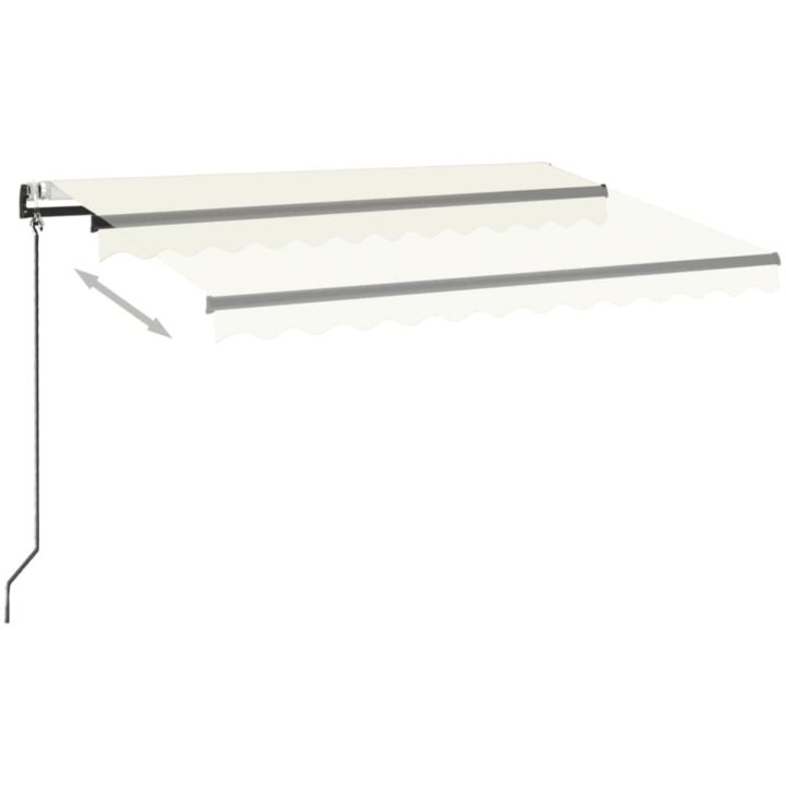 Automatisk markis med vindsensor & LED gräddvit vidaXL 350 x 250 cm – bild 3