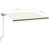 Automatisk markis med vindsensor & LED gräddvit vidaXL 350 x 250 cm – miniatyr 9