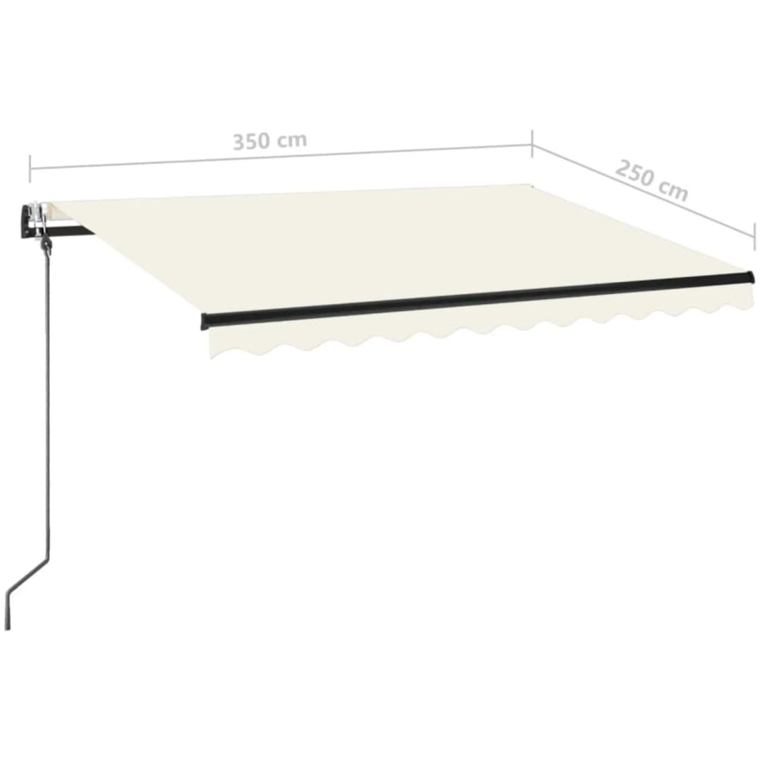 Automatisk markis med vindsensor & LED gräddvit vidaXL 350 x 250 cm – bild 9