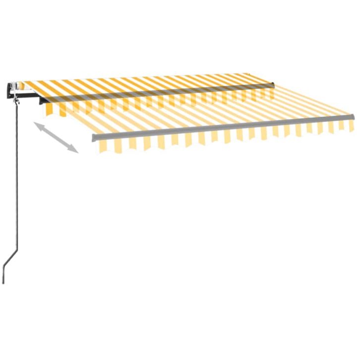 Automatisk markis med vindsensor & LED gul/vit vidaXL 350 x 250 cm – bild 3