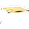 Automatisk markis med vindsensor & LED gul/vit vidaXL 350 x 250 cm – miniatyr 10
