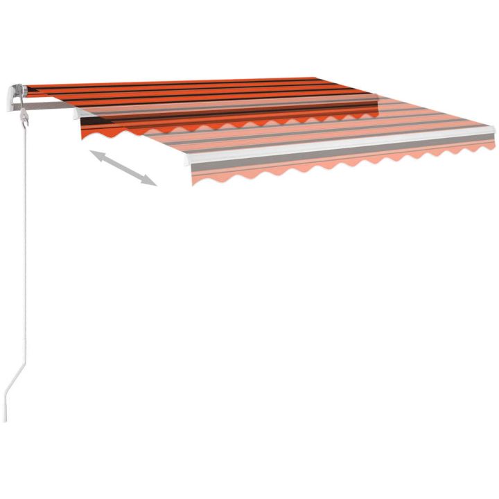 Automatisk markis med vindsensor & LED orange/brun vidaXL 350 x 250 cm – bild 3