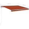 Automatisk markis med vindsensor & LED orange/brun vidaXL 350 x 250 cm – miniatyr 10