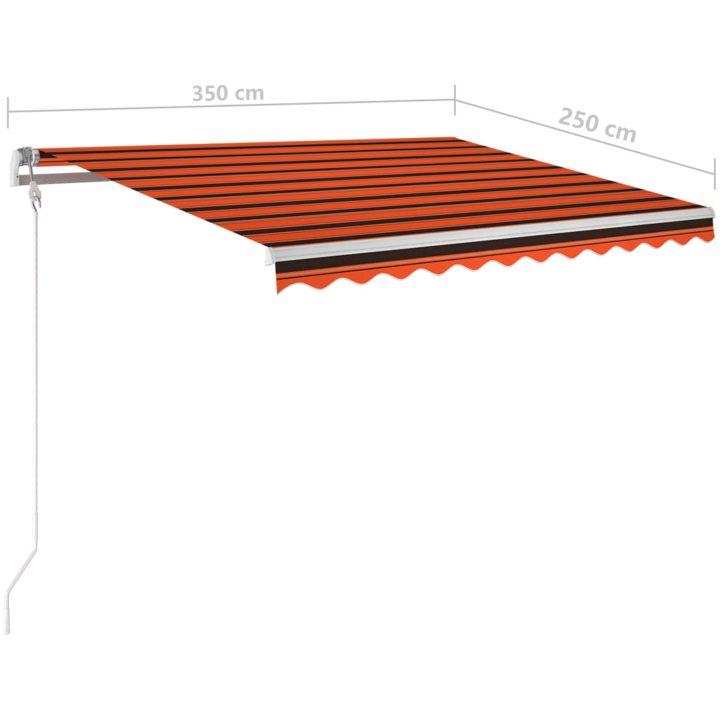 Automatisk markis med vindsensor & LED orange/brun vidaXL 350 x 250 cm – bild 10