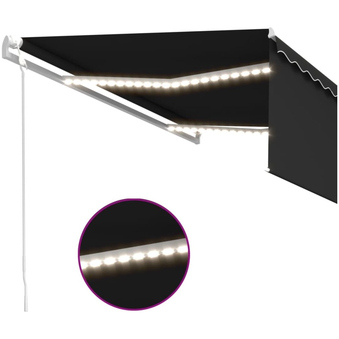 Automatisk markis med vindsensor rullgardin LED antracit vidaXL 4 x 3 m – bild 5
