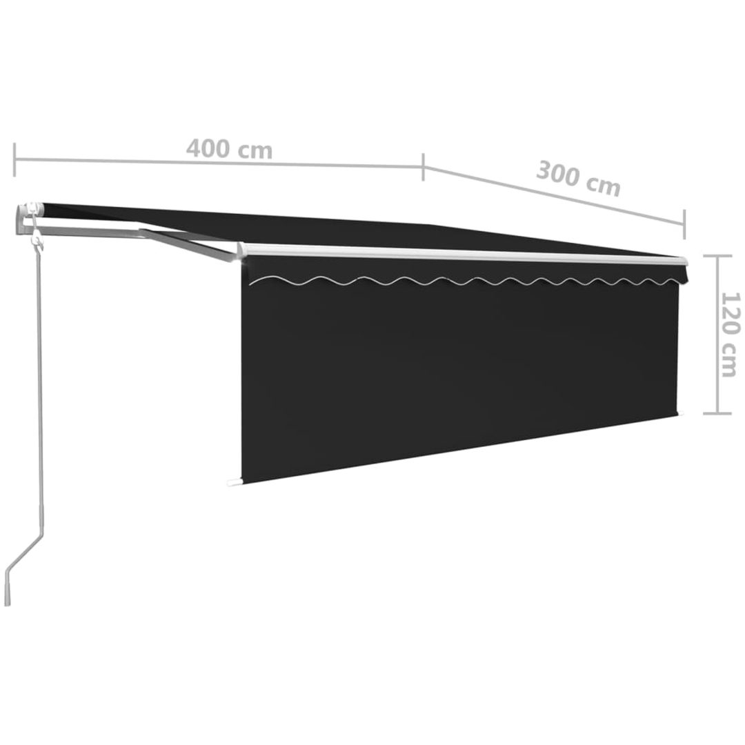 Automatisk markis med vindsensor rullgardin LED antracit vidaXL 4 x 3 m – bild 10