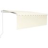 Automatisk markis med vindsensor rullgardin LED gräddvit vidaXL 4 x 3 m – miniatyr 2