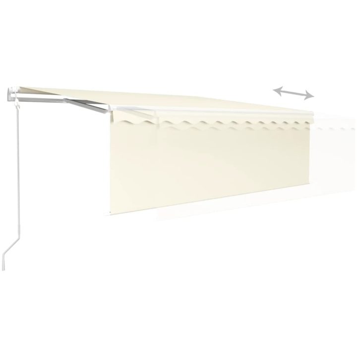 Automatisk markis med vindsensor rullgardin LED gräddvit vidaXL 4 x 3 m – bild 4