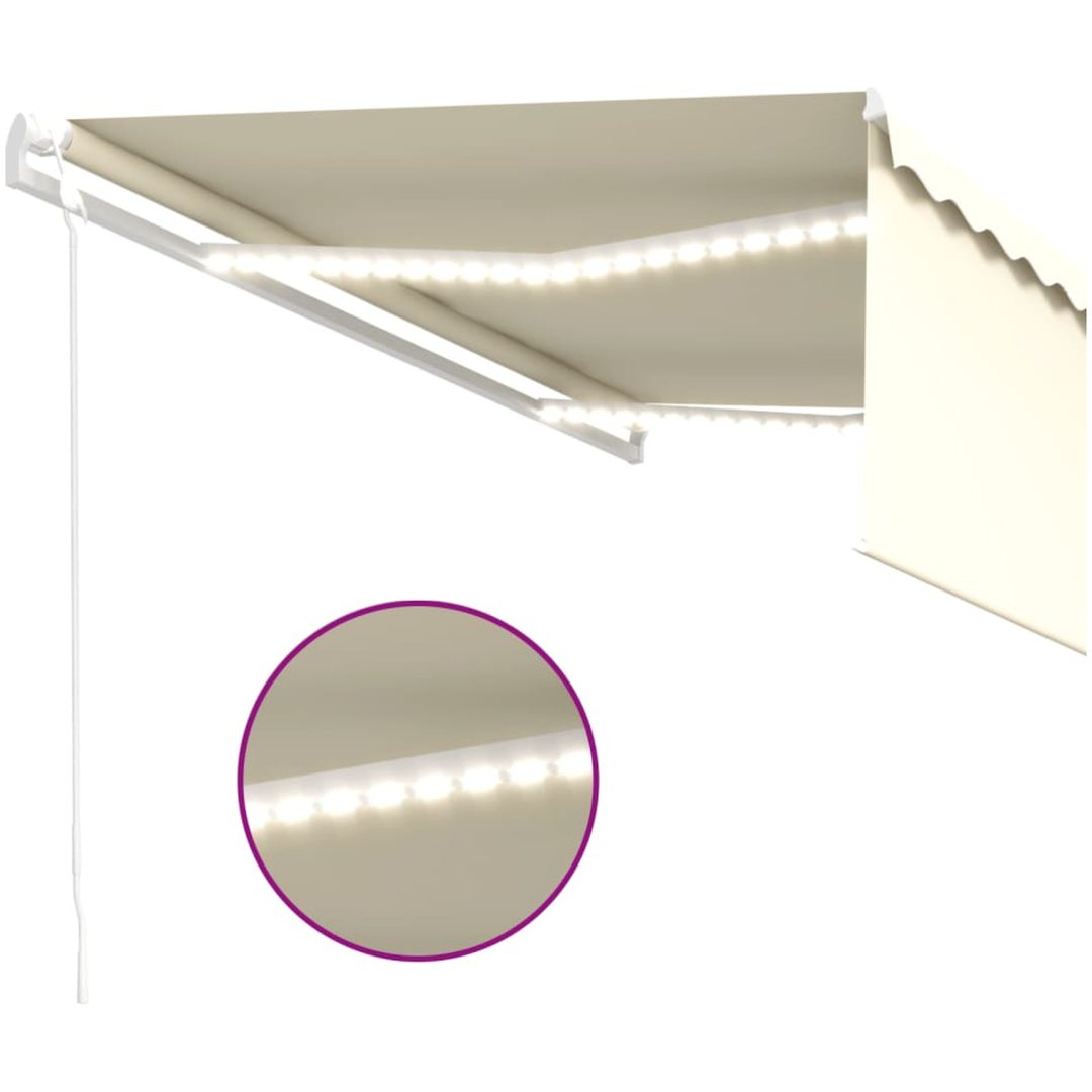 Automatisk markis med vindsensor rullgardin LED gräddvit vidaXL 4 x 3 m – bild 5