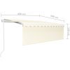 Automatisk markis med vindsensor rullgardin LED gräddvit vidaXL 4 x 3 m – miniatyr 10