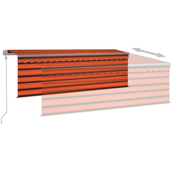 Automatisk markis rullgardin vindsensor LED orange/brun vidaXL 4.5 x 3 m – bild 4