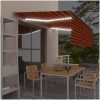 Automatisk markis rullgardin vindsensor LED orange/brun vidaXL 4.5 x 3 m – miniatyr 1