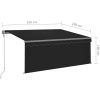 Automatisk markis vindsensor rullgardin LED antracit vidaXL 3.5 x 2.5 m – miniatyr 10