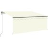 Automatisk markis vindsensor rullgardin LED gräddvit vidaXL 3.5 x 2.5 m – miniatyr 2